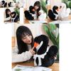 Adorable White And Black Plush Swan Stuffed Animal Doll For Home Decoration And Gift Giving