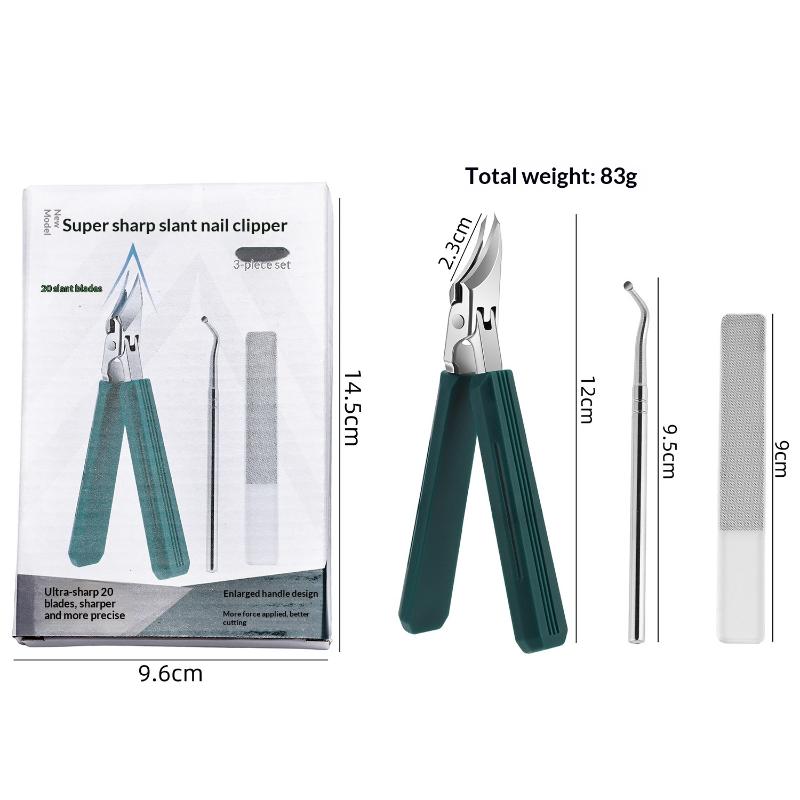 Wide Jaw Nail Clipper 15mm Opening Kit for Ingrown Edge Anti Splash Stainless Steel Trim Tool for Home Pedicure Salon