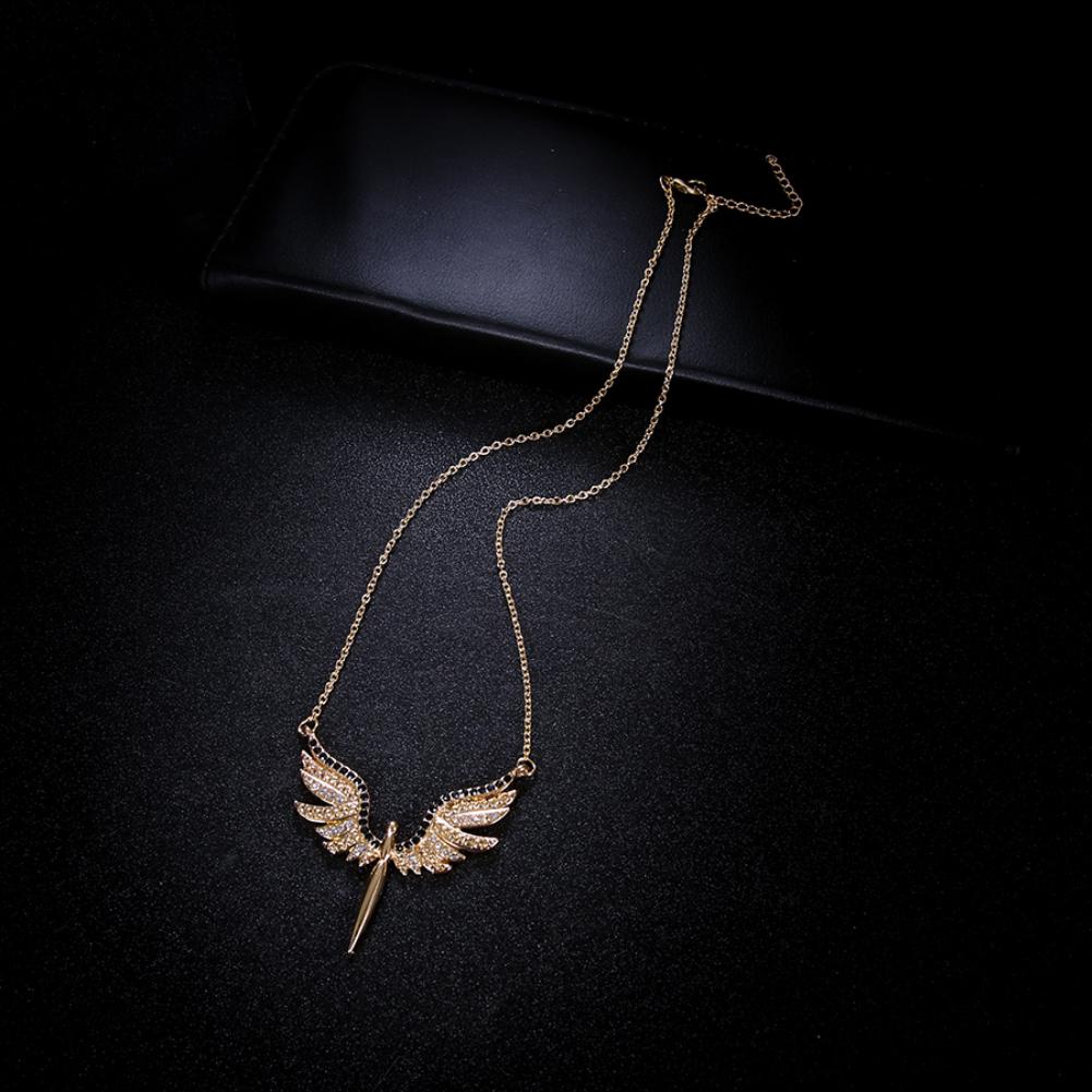BLUELANS NECKLACE Wonderful Pendant Party Jewelry Rhinestone Angel Bling Wings Necklace Women Present