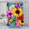 Подсолнух Ванная Комната Занавеска для Душа Цветное Дерево p Водонепроницаемая ткань Занавеска для ванной С 12 крючками Подсолнух Домашний Декор Бесплатная Доставка