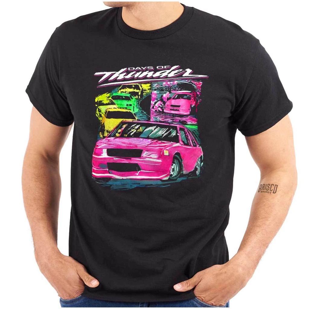 Cool Nineties Retro Days of Thunder Racecars Mens Casual Crewneck T Shirts Tees