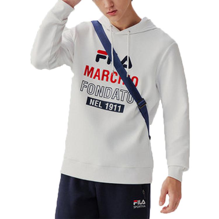 Fila Повседневная ветрозащитная толстовка с капюшоном для мужчин, белая F51M048206F-WT
