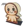 Autumn Harvest Table Ornament Halloween Wooden Napkin Holder, Cute Black Cat Mummy Pumpkin Cartoon Pattern Decor Desktop Organizer for Party,