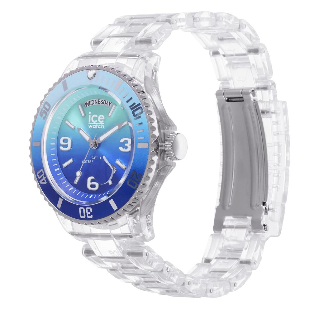 Авторизованный дистрибьютор Часы Ice watch 021435 Ice clear sunset прозрачные бирюзовые Medium Day Date [Ice watch] мужские [ICE sunset]