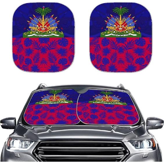 2-Piece Cactus Windshield Sunshade Floral Foldable Car Front Window Sun Shades for Most Sedans SUVs Trucks Tesla Blocks UV Rays and Keeps Your