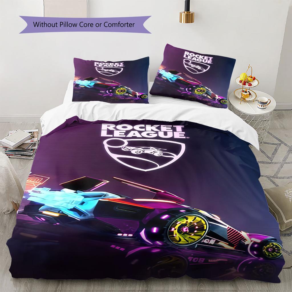 Rocket League Bedding Quilt Set Quilt Cover Pillowcase Home Decoration Birthday Gift (1 * duvet cover + 2 * pillowcase, without core)