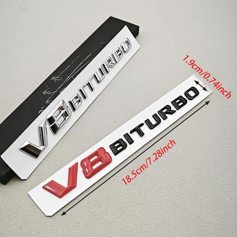 3D V8 BITURBO Emblem Fender Badge Car Sticker For Mercedes Benz AMG G63 C63 E63 S63 Auto Side Decal Styling Accessories sss1