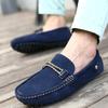 Men Loafers Moccasins Fashion Casual Suede Leather Shoes Men'S Blue Slip On Shoes Moccasins For Man Flats Leisure Summer Shoes