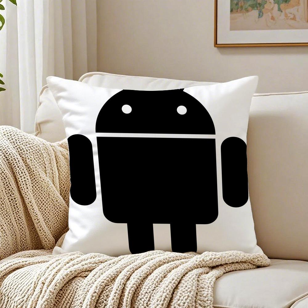 Cool Modern Tech Brand AAndroid Cushion Cover Linen Pillowcase Soft for Sofa Bed Home Room Decor