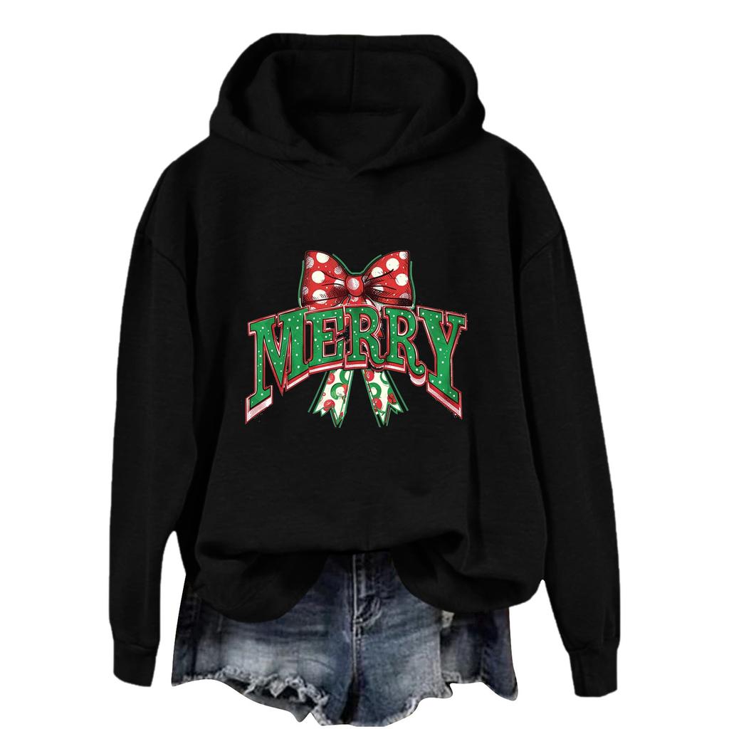 Women's Sweatshirt Sports Christmas Print Pullover Sweatshirt Hoodie Long Sleeve Top Casual Sweatshirt