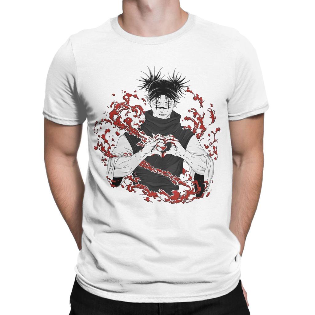 Choso Heart Jujutsu Kaisen Аниме Футболки Мужские хлопковые уникальные футболки Круглый вырез Футболки с коротким рукавом Одежда больших размеров