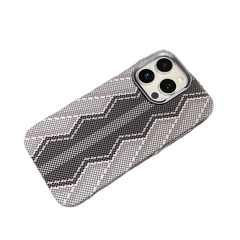 Красный змеиный кевларовый магнитный чехол для iPhone 17 Pro Max, совместимый с Apple 16, Защита из поликарбоната с ощущением кожи