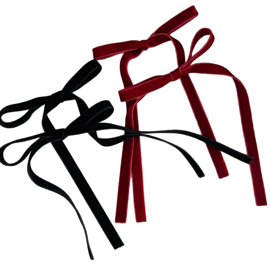 Bow Hair Rope Scrunchies Long Satin Ribbon Bow Elastic Hair Tie Ropes Satin Silky Bow Hair Ties French Bowknot Bands Rope Ponytail Holder Accessories