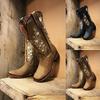 Fashion Women 'S Cowboy Cowgirl Boots Modern Western Embroidered Wide Calf Square Toe Cowboy Boot For Women Shoes Botas De Mujer