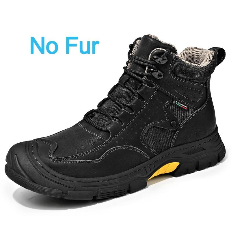 Мужские повседневные кожаные туфли с высоким верхом на плоской подошве, дизайнерские нескользящие уличные туфли, удобные рабочие ботинки, водонепроницаемые ботинки на шнуровке для ходьбы