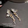 Ожерелье с драгоценным камнем в виде бабочки-шашечницы Юдзи, Тысяча золотых из богатой семьи, Позолоченное 18-каратным золотом, Серьги-бабочки цвета сумеречного желтого с цирконами в форме капли