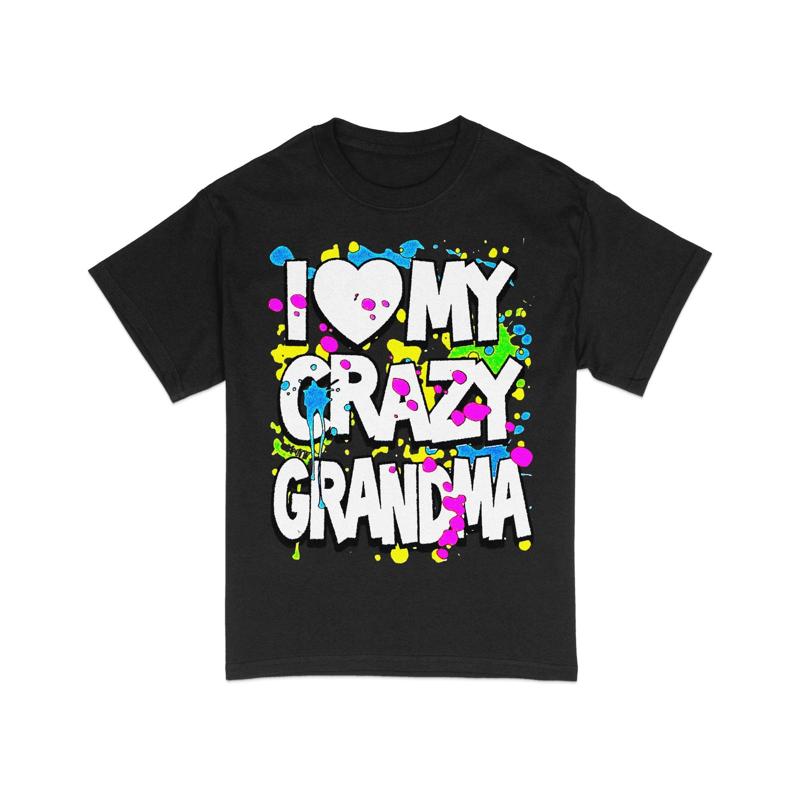 Colorful I Love My Crazy Grandma Fun Family T Shirt For Grandchildren