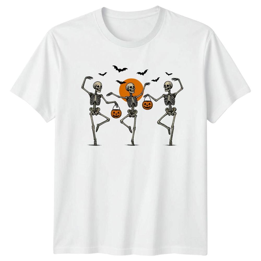 Dancing Skeletons Halloween Holidays Unisexs Unisexs Graphic Tee Spooky Dance
