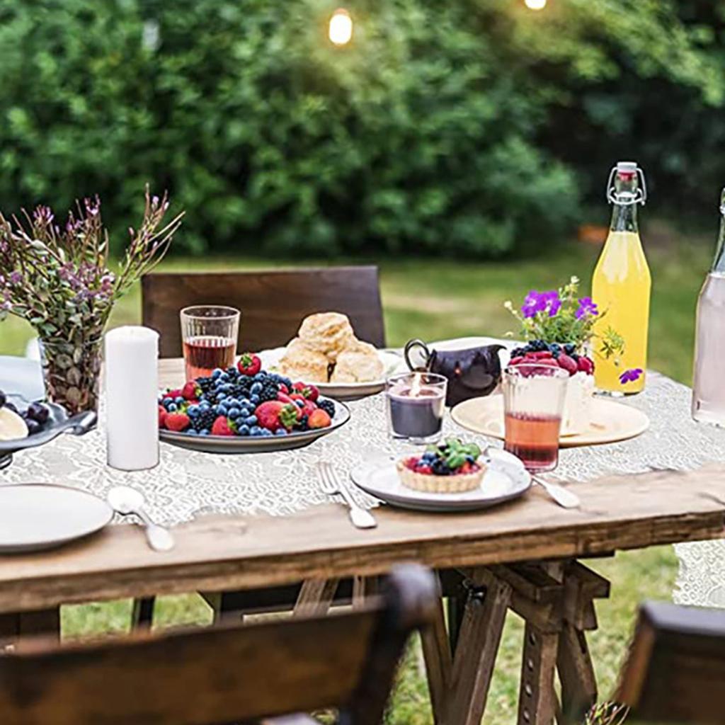 White Lace Table Runner French Wedding Table Cloth Family Table Decoration 36x300cm