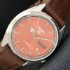 AUTOMATIC VINTAGE SEIKO 5 JAPAN 7009A MENS ORANGE COLOR DIAL WATCH A701267-5 R206a-a701267