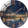 Digital Wall Clock with Low Noise, 30cm/12inch Ocean Reflection Wall Clock Quartz Clock Quiet Silent Simple Clock for Home Decor Children Room