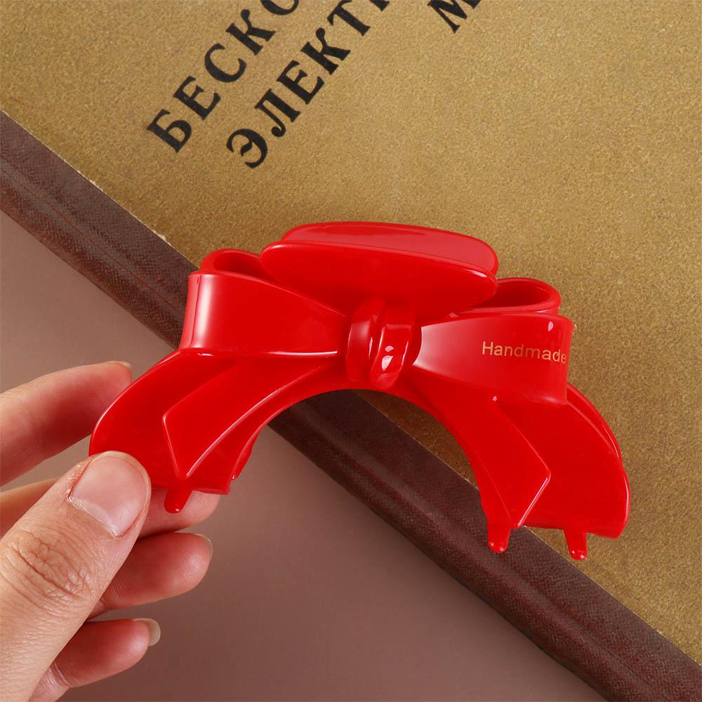 Новогодний красный бант заколка для волос из ацетата милая изысканная заколка для волос для женщин девушки корейский трендовый головной убор ювелирное изделие подарок