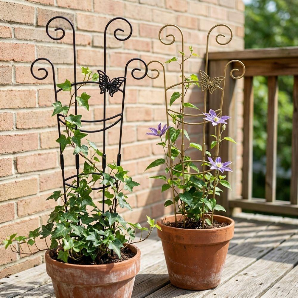 Butterfly Shaped Flower Pot Bracket Strong Load Bearing Vine Climbing Rack Greenhouse Use