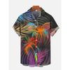Мужские рубашки с гавайским узором из кокосовой пальмы, летняя пляжная рубашка с закатом, повседневная рубашка с короткими рукавами, изысканный 3D-принт