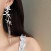 Chinese Ancient Style Long Tassel Dangle Earrings Zinc Zinc Alloy Ear Jewelry Bamboo Leaf Earrings  Women