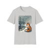 Unisex Softstyle T-Shirt Fox Snowy Bridge Christmas Winter Gift Cozy Holiday Tee