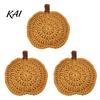 Crochet Pumpkin Cushion Handmade Coasters, Soft Polyester Coffee Mats, Gift for Housewarming Autumn Themed Farmhouse Dining Accessories Kitchen Table