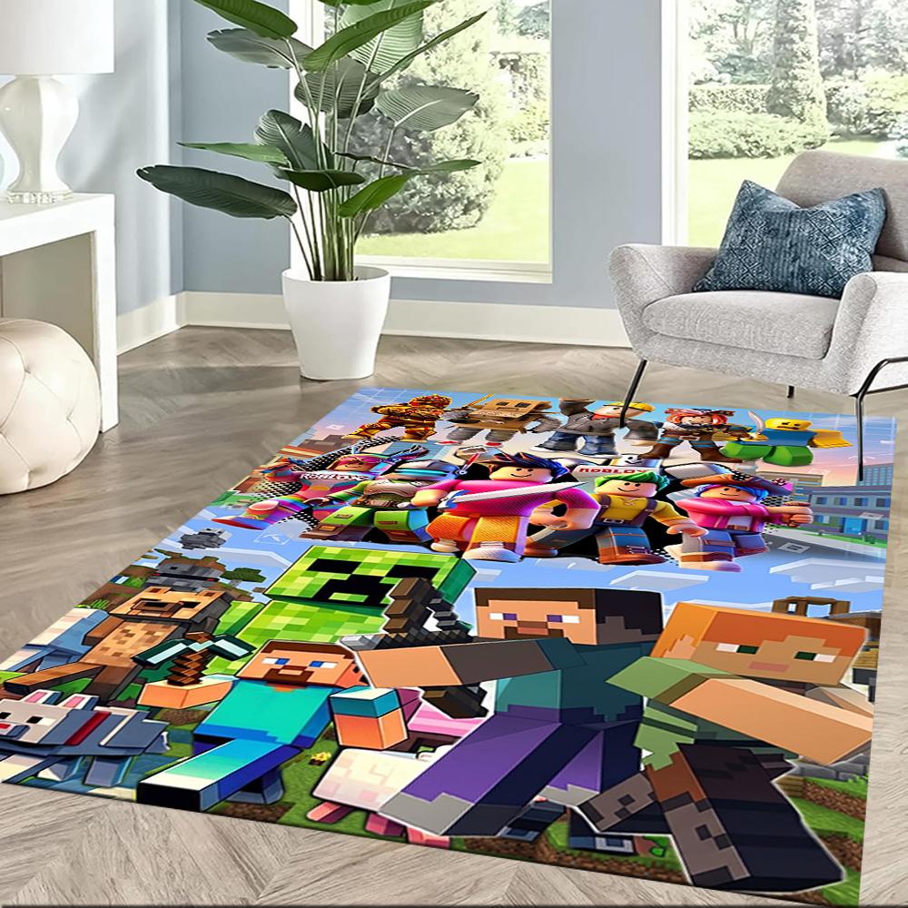 Minecraft 504 Carpet Perfect for Balcony Playrooms Decorate room Kitchen Anti-slip Rug Anime Office Decor Perfect Birthday/Christmas Gift Idea