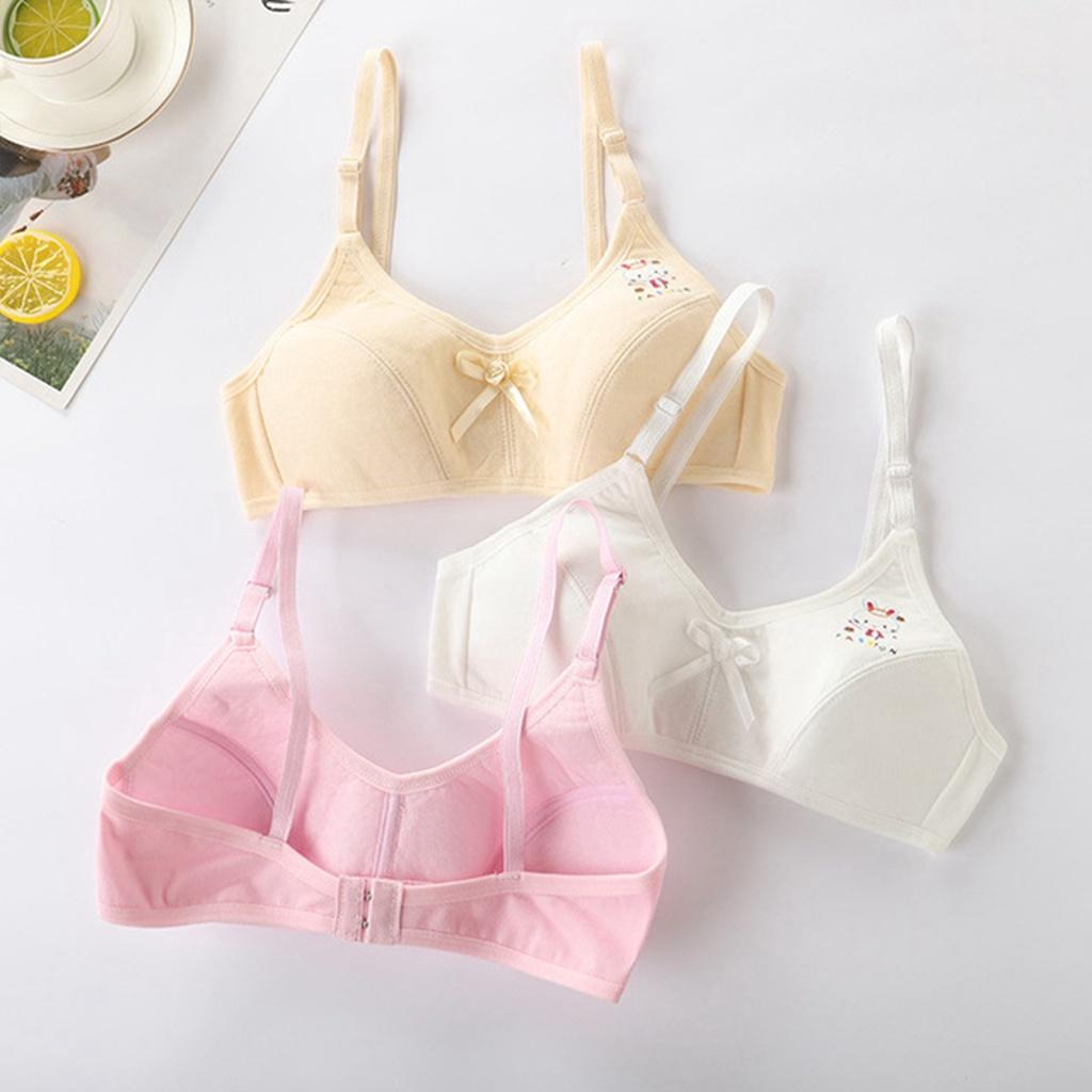 Girls Cotton Bra Puberty Teenage Breathable Kids Clothes Children Vest Training Bra 8-14Years