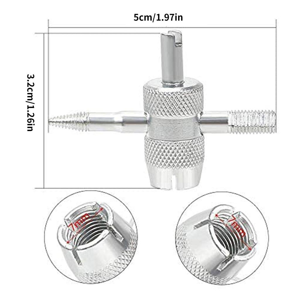 Инструмент для 4-ходовых клапанов, инструменты для шинных клапанов, 4-ходовые клапаны, основной инструмент, многофункциональный ключ для клапанов 4-в-1 для стержня автомобильных шин