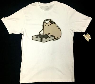 Унисекс рубашка Хлопок Оверсайз Большой размер Пушин Кот Диджей PUSHEEN Новая с бирками Лицензированная и официальная S-3XL