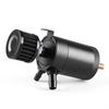 Aluminum Racing Baffled Oil Catch Can Tank 2-Port Reservoir with Drain Valve Breather Cylinder Filter Kit for GM OCC-1023A