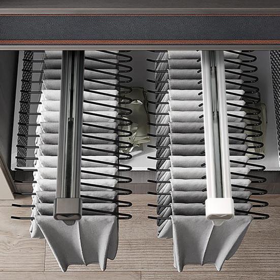 Pull-Out Pants Rack Heavy Duty Aluminum Alloy Space Saving Retractable