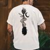 DARK Hair Yoga Girl Inverted White Print T-shirt