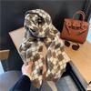 Зимний женский парный универсальный студенческий вязаный теплый двусторонний шарф