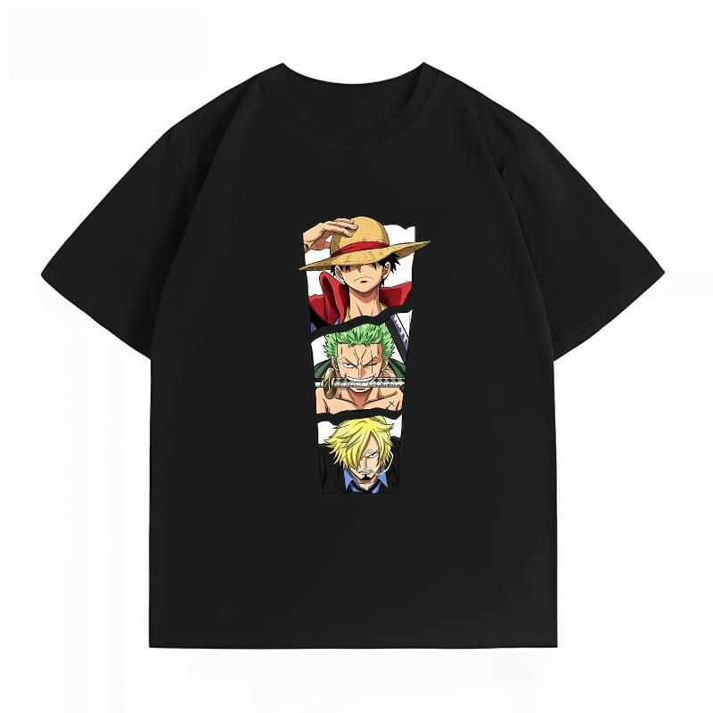 Unisexs Clothing New 100 Cotton Summer TShirt One Piece Unisexs TShirt Monster Trio Print Casual Unisexs TShirt