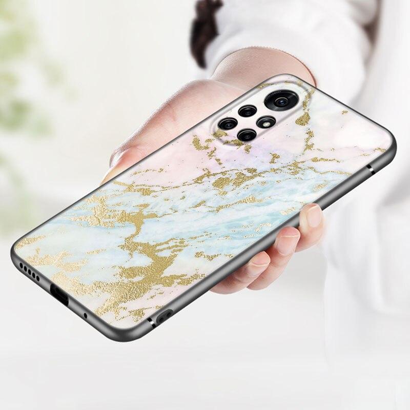 Винтажный мраморный чехол для телефона Huawei Honor 60 50 SE 30S Mate 30 20 10 Lite 40 Nova 9 8 Pro Y60 8i 7i 7SE 5T, черный чехол премиум-класса