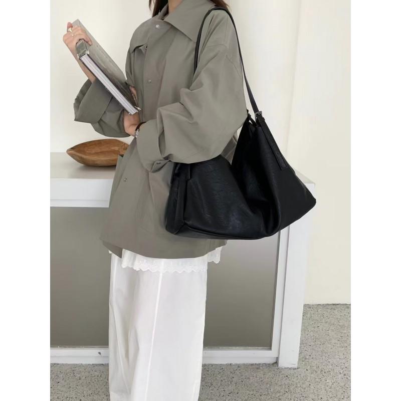 Soft Faux Leather Tote Bag Women Minimalist Vintage Shoulder Large Capacity Everyday Crossbody