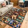 Pug Portrait Compilation Pattern Rug Floor Mat for Living Room or Bedroom Soft and Comfortable Carpet a Gift for Birthday and Holiday.