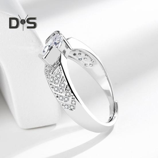 Женское кольцо регулируемый размер открытие обручальное кольцо кубический цирконий инкрустация помолвка ювелирные изделия палец кольцо