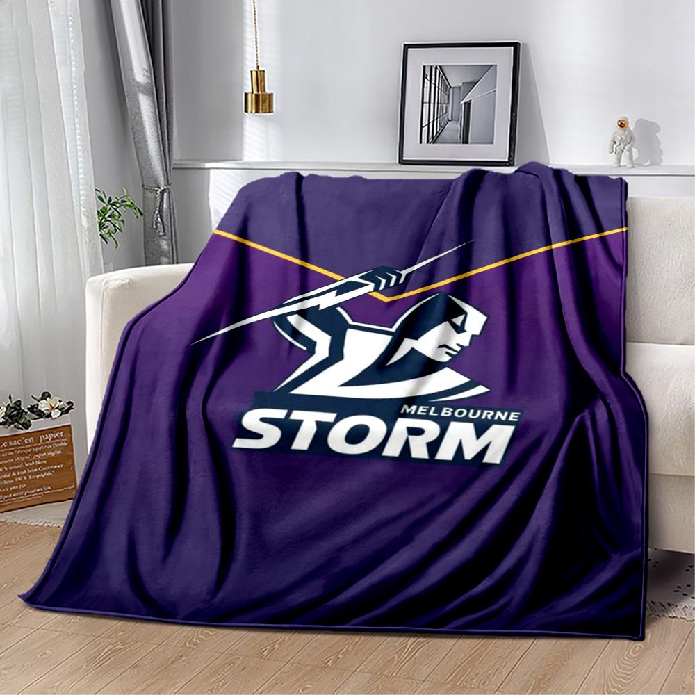 Melbourne Storm Team Logo blankets Suitable for sofas, travel, living rooms also a good gift for friends and family Suitable for all seasons.