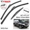 3 шт. щетки стеклоочистителя для Nissan Patrol Y62 2010-2022 24 "19" 12" подходят для переднего лобового стекла, щетки для окон, резак, аксессуары 2018 2019 2020 2021