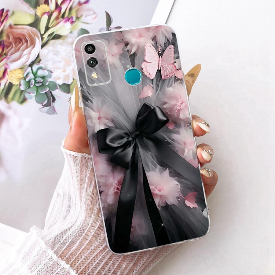For Honor 9X Lite Phone CaseJSN-L21 JSN-L22 Cover bowknot Painted Clear Soft Silicone Clear Shell honor9Xlite 9 X Lite Funda