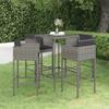 Day and Night - Day and Night Garden Bar Furniture Set 5 Pieces and Gray Synthetic Rattan Cushions
