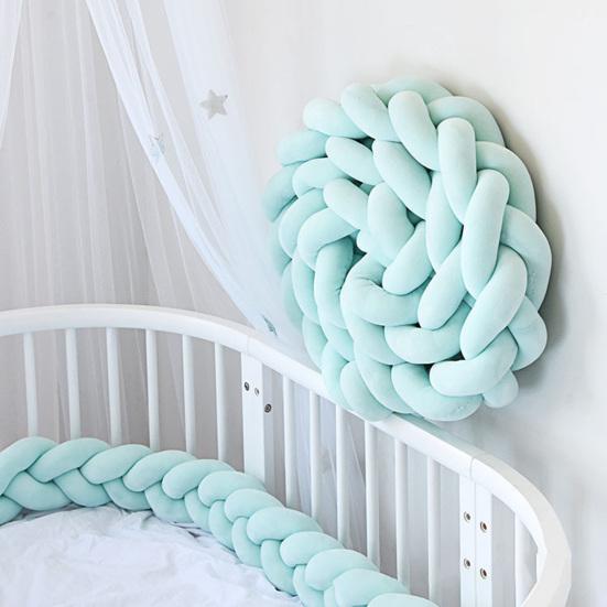 Decorative Cushion All-Around Protecting Sides And Corners of Beds And Sofa Soft PP Cotton Filling Three-Strand Braid Design Crib Braided Accessory
