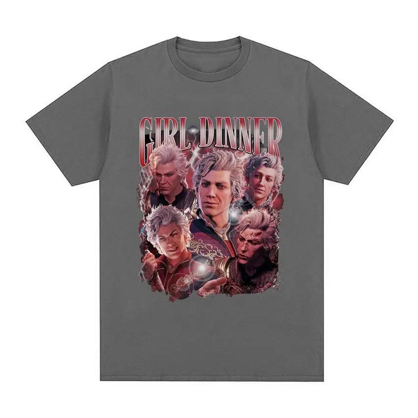 Vintage Astarion Girl Dinner Baldurs Gate Style T-shirt Unisex WoUnisex Clothing Gothic Fashion Tee Shirt Cool Trend Oversized T Shirt